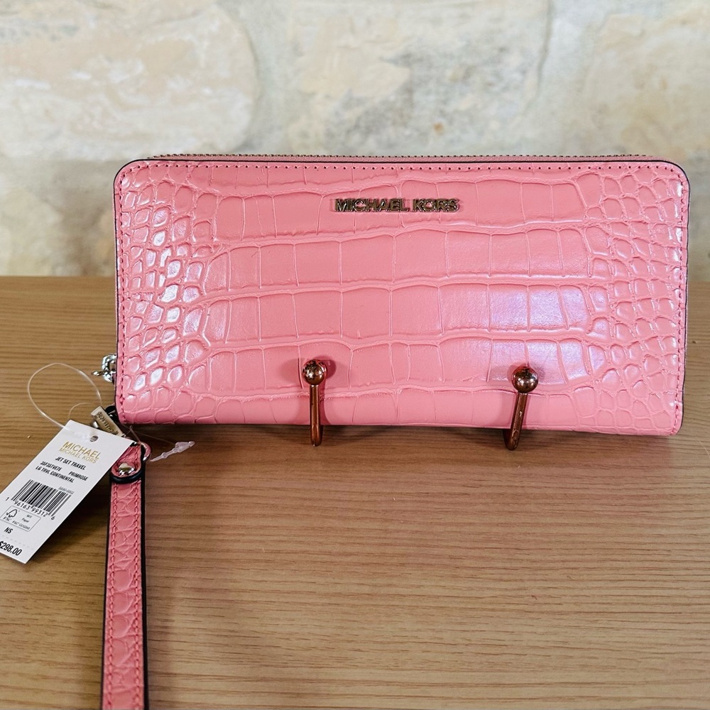 Michael Kors Hamilton Medium Embossed leather satchel crossbody&wallet set NWT - Picture 12 of 15